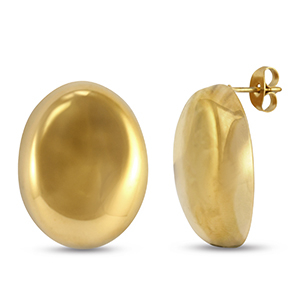 Roestvrij stalen (RVS) Stainless steel oorbellen / oorstekers ovaal Gold