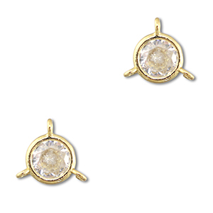 Tussenstukken van Crystal glas rond Transparent-gold