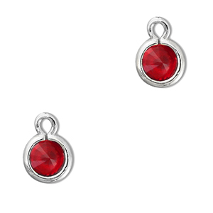 Hangers van Crystal glas rond Red-silver