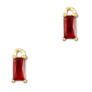 Hangers van Crystal glas rechthoek Red-gold