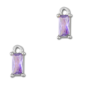Hangers van Crystal glas rechthoek Light lilac-silver