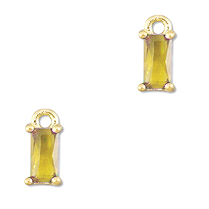 Hangers van Crystal glas rechthoek Yellow-gold