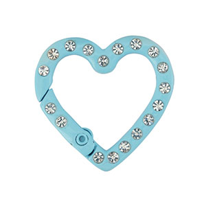 Gekleurde onderdelen sleutelhanger hart Light blue