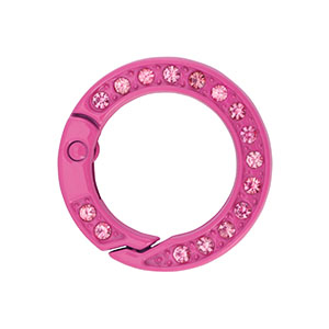 Gekleurde onderdelen sleutelhanger ring Magenta pink