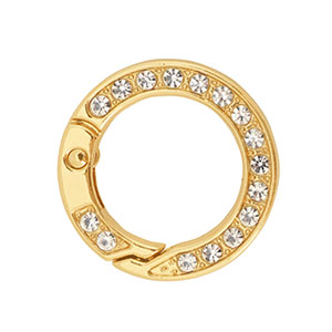 Gekleurde onderdelen sleutelhanger ring Gold