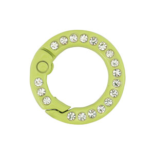 Gekleurde onderdelen sleutelhanger ring Green