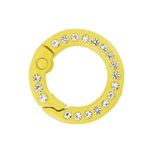 Gekleurde onderdelen sleutelhanger ring Yellow