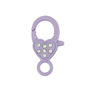 Gekleurde onderdelen karabijnslot hart Purple