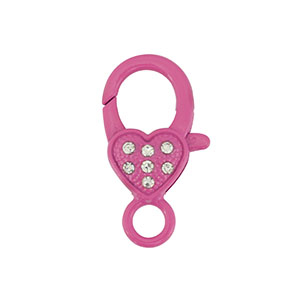 Gekleurde onderdelen karabijnslot hart Magenta pink