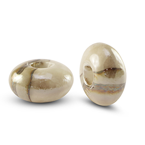 DQ Grieks keramiek kralen rondel Greige