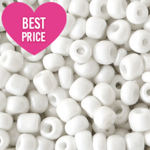 Glaskralen Rocailles 6/0 (4mm) White