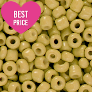 Glaskralen Rocailles 6/0 (4mm) Light olive green