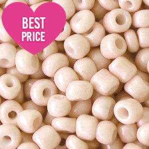 Glaskralen Rocailles 6/0 (4mm) Latte beige