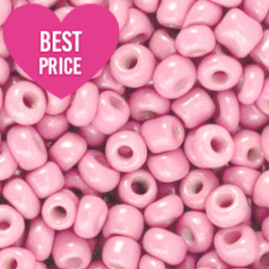 Glaskralen Rocailles 6/0 (4mm) Pretty pink