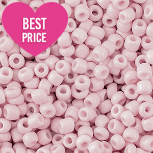 Glaskralen Rocailles 6/0 (4mm) Light pink