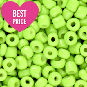 Glaskralen Rocailles 8/0 (3mm) Apple green