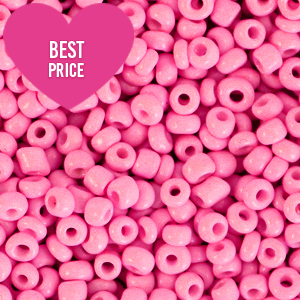 Glaskralen Rocailles 8/0 (3mm) Deep pink