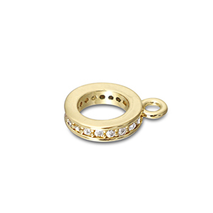 Brass TQ metaal ring met oogje Gold