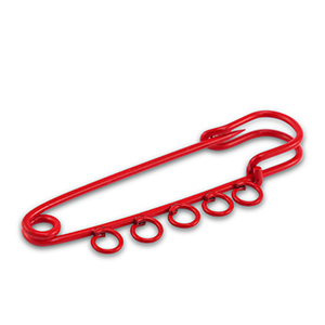 Gekleurde onderdelen sierspeld met 5 ogen Red