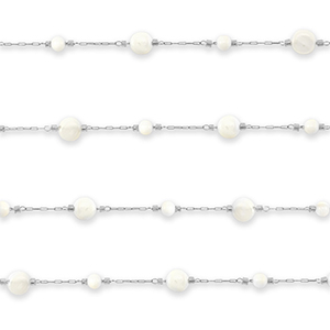 Roestvrij stalen (RVS) Stainless steel onderdelen jasseron rond Silver-off white