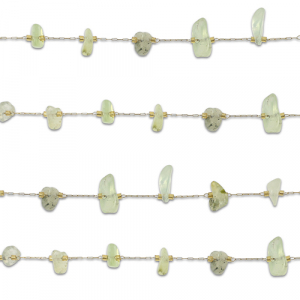 Roestvrij stalen (RVS) Stainless steel onderdelen jasseron prehniet irregular Gold-light green