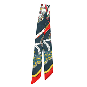 Bandana sjaal met paard Dark grey-red-yellow