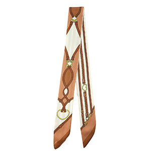 Bandana sjaal met vlecht Off white-light brown-brown