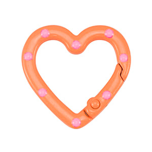 Gekleurde onderdelen sleutelhanger hart Orange-pink
