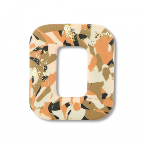 Polymeer hangers vierkant Brown-pink-white-gold