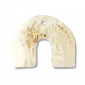 Polymeer hangers boog Off white-beige-gold