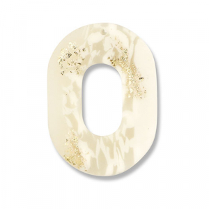Polymeer hangers ovaal Off white-beige-gold