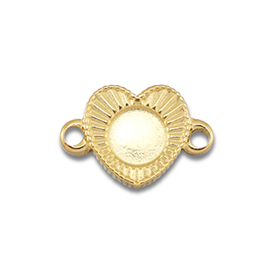 BY31&reg; Roestvrij stalen (RVS) Stainless steel tussenstuk met setting voor SS20 flatback Gold