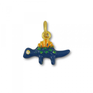 Bedels metaal dinosaurus Blue-orange-gold