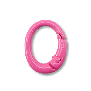Gekleurde onderdelen sleutelhanger ovaal Magenta pink