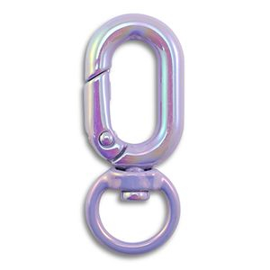 Gekleurde onderdelen sleutelhanger ovaal Purple-AB coating