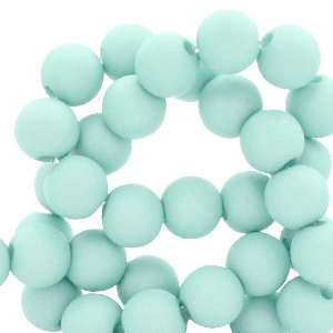 8 mm acryl kralen matt Soft turquoise blue