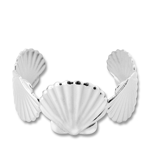 Roestvrij stalen (RVS) Stainless steel armbanden bangle schelp Silver