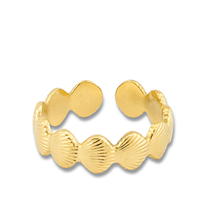 Roestvrij stalen (RVS) Stainless steel ringen schelp Gold