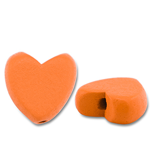 Houten kralen hart Orange