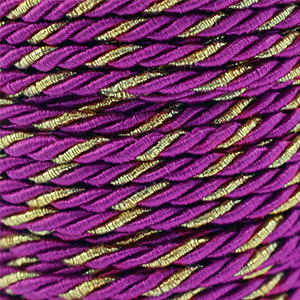 Trendy koord twisted 3mm Magenta purple-gold