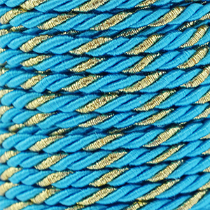 Trendy koord twisted 3mm Turquoise-gold