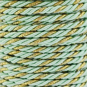Trendy koord twisted 3mm Mint green-gold