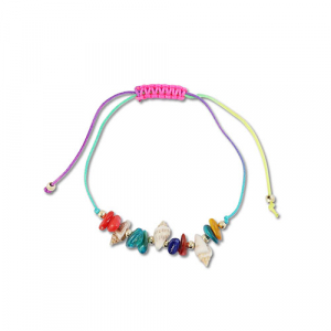 Trendy armbanden mixed beads Multicolour-gold