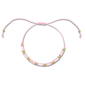 Trendy enkelbandjes mixed beads Light pink-gold