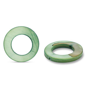 Schelp kralen 20mm rond Dark green