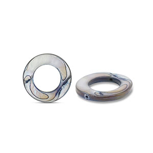 Schelp kralen 15mm rond Grey