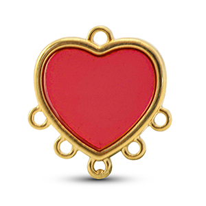 Bedels DQ metaal met 6 ogen Red-Goud (nikkelvrij)