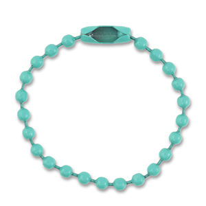Gekleurde onderdelen ball chain met slotje Turquoise green