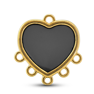 Bedels DQ metaal met 6 ogen Black-Goud (nikkelvrij)