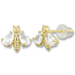 Brass TQ metaal oorbellen / oorstekers bij Gold-transparent